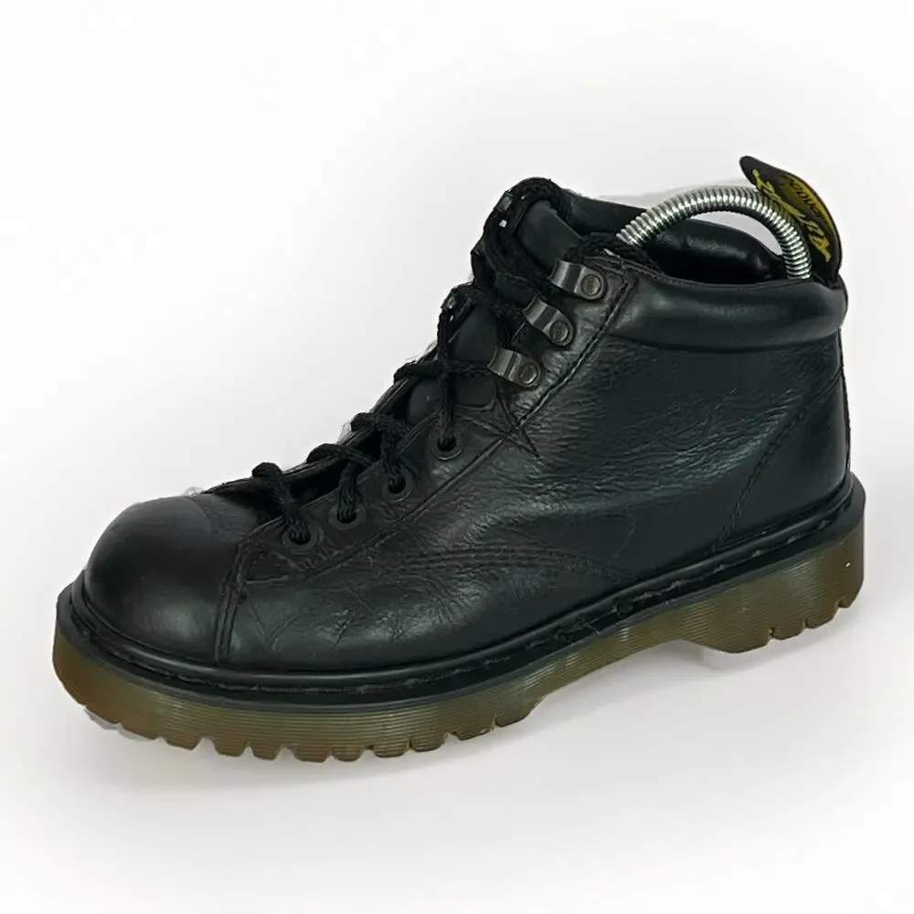Dr. Martens 8287 Black Leather Ankle Hiking Boots Made England Mens US 9 VTG 90s